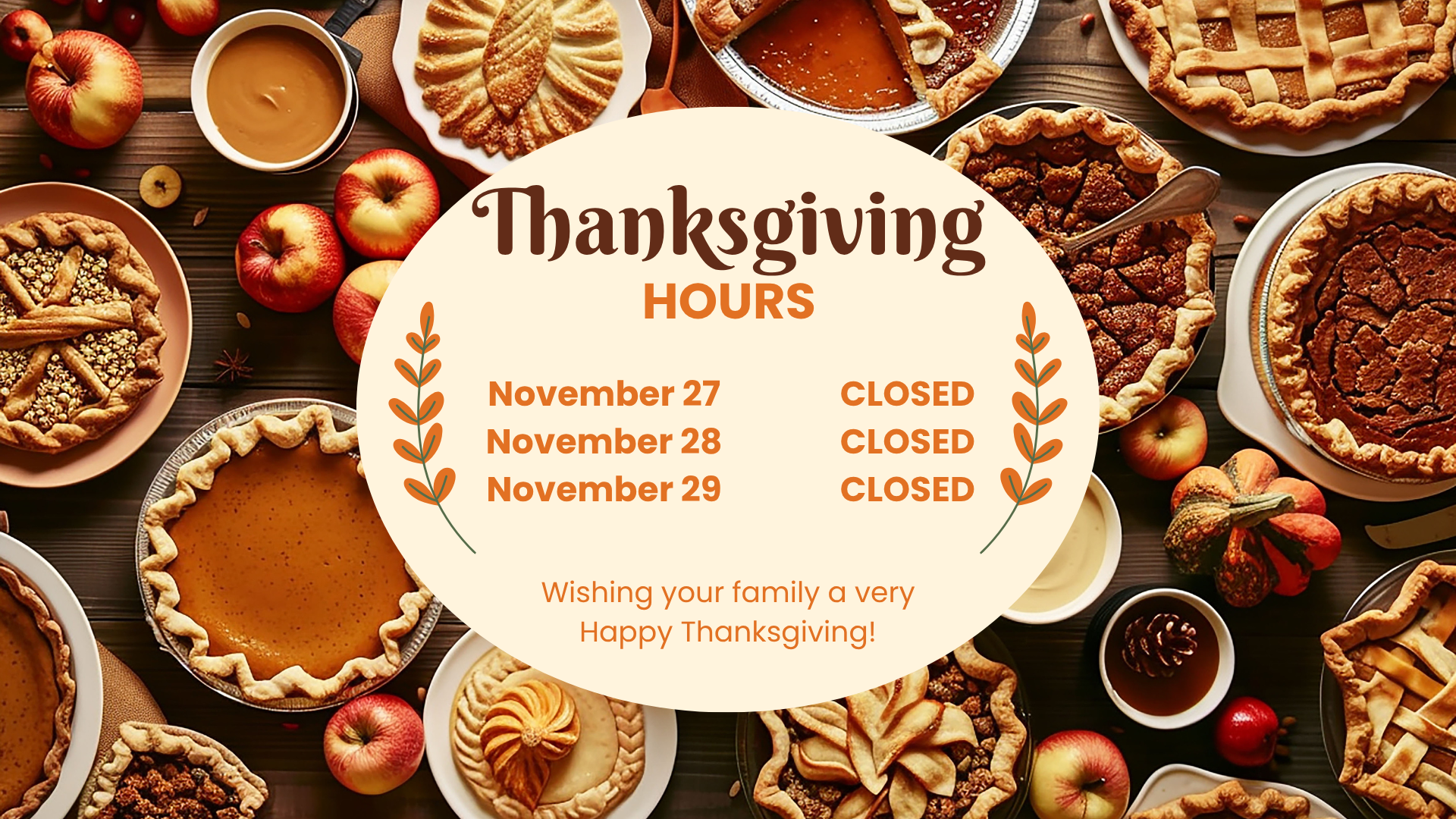Thanksgiving Hours