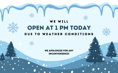 Delayed opening until 1 pm – 1/20